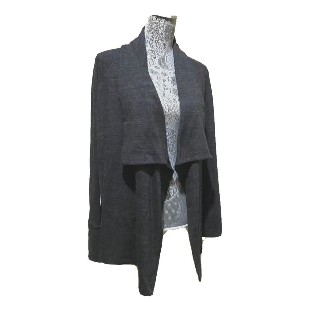 Splendid Womens XS Gray Waterfall Cardigan Long Sleeve Open Drape Knit Sweater